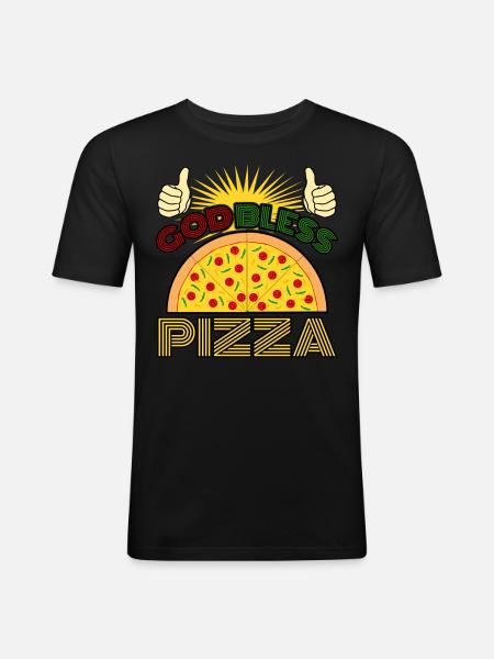 Pizza Saying Pizzaria - Men's Slim Fit T-Shirt - black