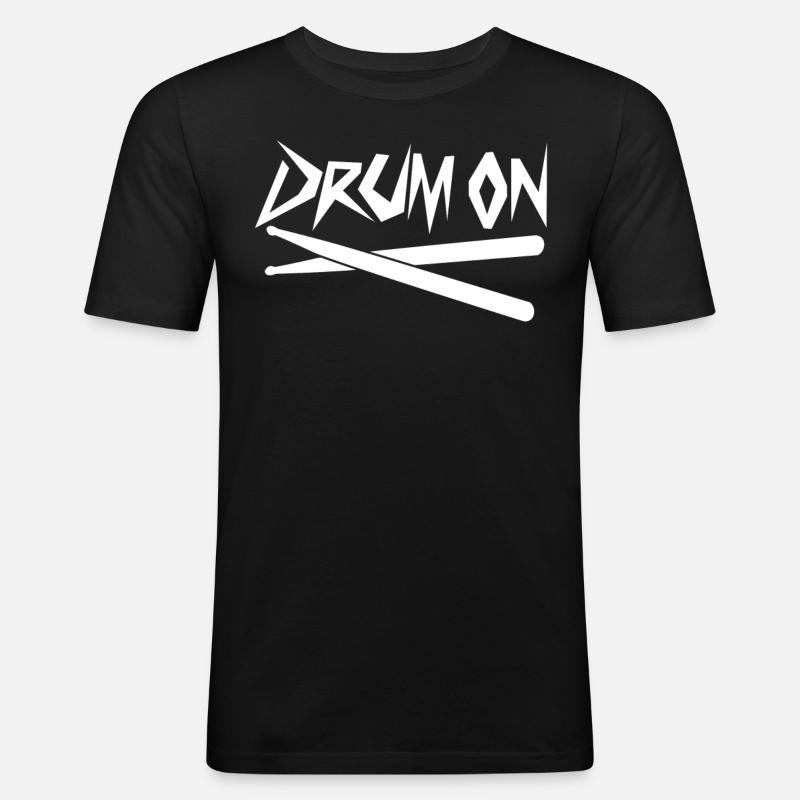 Drums Drumset Drum Drummer - Männer Slim Fit T-Shirt - Schwarz