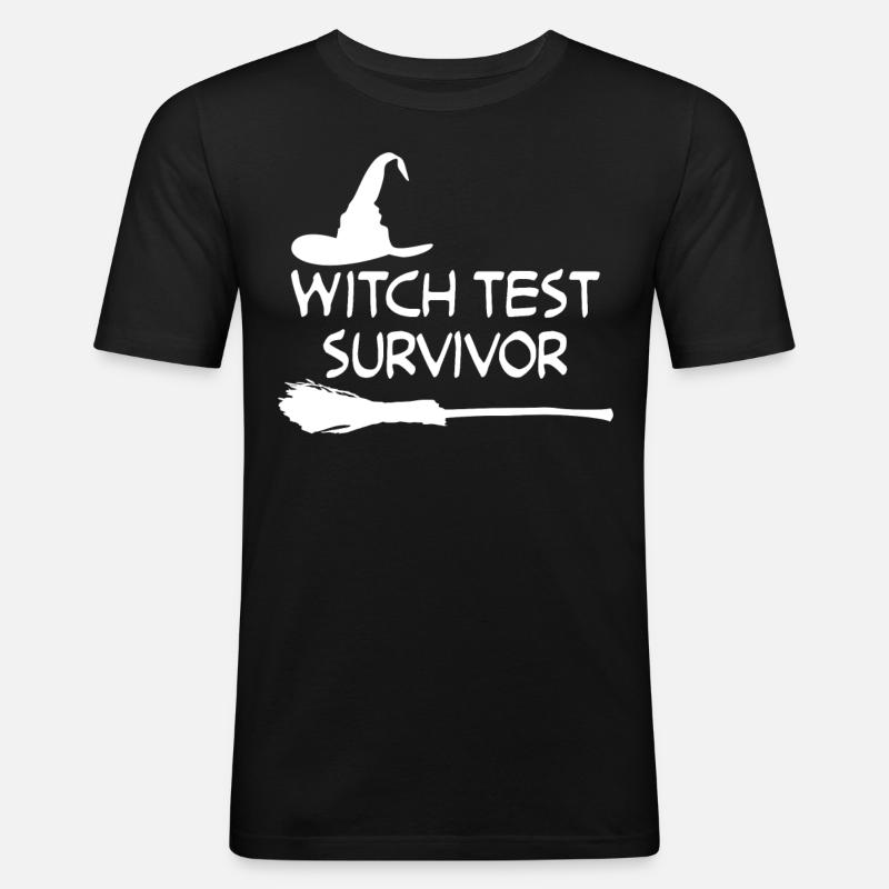 Witchcraft Witch Test Witch's Broom - Männer Slim Fit T-Shirt - Schwarz