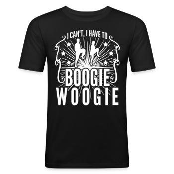Boogie Woogie Swing Dancing - Männer Slim Fit T-Shirt - Schwarz - Vorne - Nik (191cm)