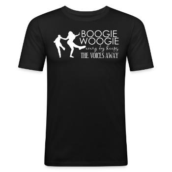 Boogie Woogie Joke Swing Dancing - Männer Slim Fit T-Shirt - Schwarz - Vorne - Nik (191cm)