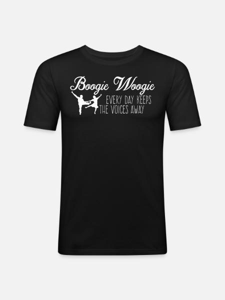 Boogie Woogie Ballerino Swing Danza - Maglietta aderente da uomo - nero
