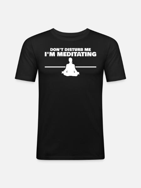 Meditation Yoga Meditating - Men's Slim Fit T-Shirt - black