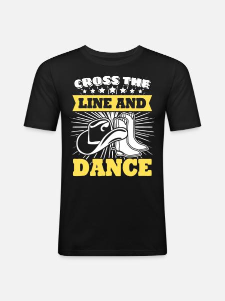 Line Dance Country Music - Men's Slim Fit T-Shirt - black