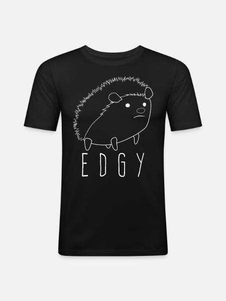 Hérisson Hérisson énervé - T-shirt près du corps Homme - noir