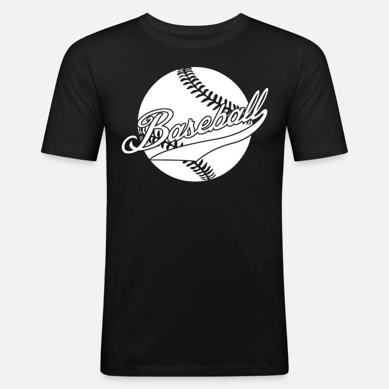 Baseball Bat Baseball Player - Männer Slim Fit T-Shirt - Schwarz