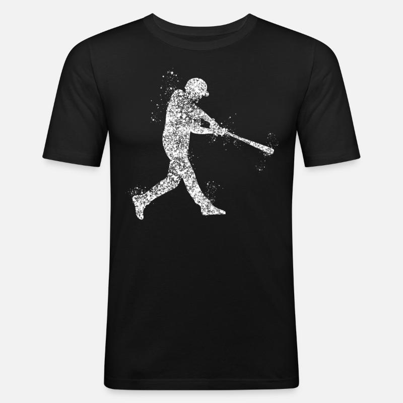 Baseball Pitcher - Männer Slim Fit T-Shirt - Schwarz