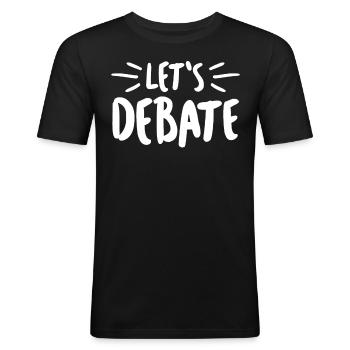 Debating Club Debate Team - Men's Slim Fit T-Shirt - black - Front - Nik (191cm)