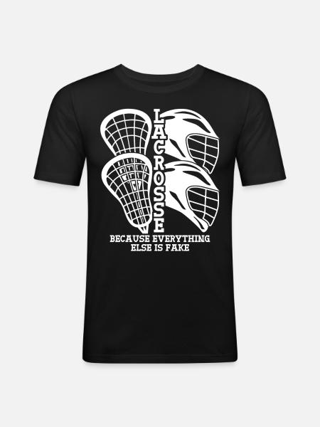 Lacrosse Racquets Lacrosse Player - Men's Slim Fit T-Shirt - black