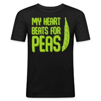 Pea Peas Vegan Vegetarian - Männer Slim Fit T-Shirt - Schwarz - Vorne - Nik (191cm)
