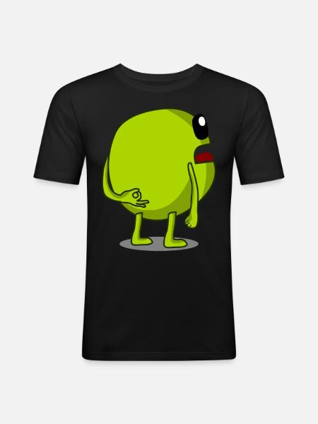 Pea Peas Circle Game Vegan - Men's Slim Fit T-Shirt - black