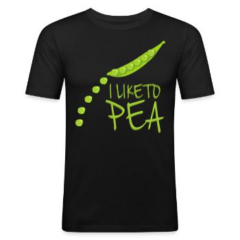 Pea Vegan Vegetarian Peas - Männer Slim Fit T-Shirt - Schwarz - Vorne - Nik (191cm)