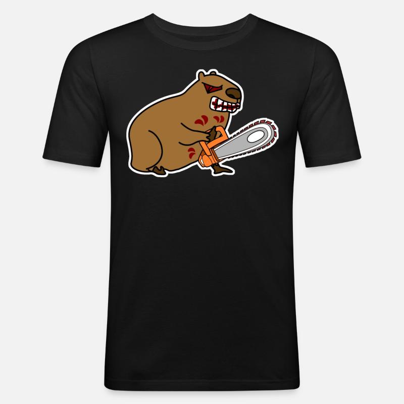 Capybaras Evil Capybara - Men's Slim Fit T-Shirt - black