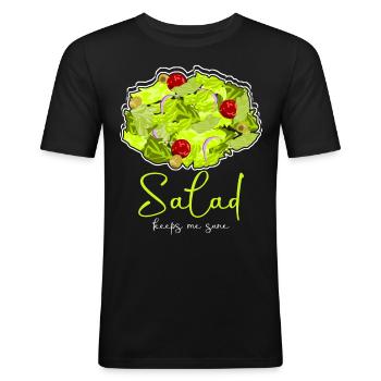 Salad Vegan Vegetarian Salads - Männer Slim Fit T-Shirt - Schwarz - Vorne - Nik (191cm)