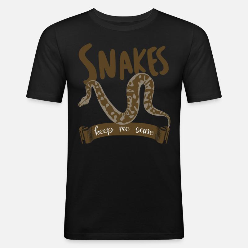 Snake Snakes - Männer Slim Fit T-Shirt - Schwarz