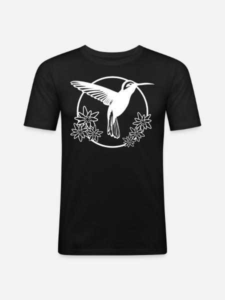 Hummingbird Flowers Hummingbirds - Men's Slim Fit T-Shirt - black