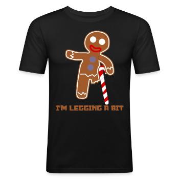 Gamer Lag Gingerbread Man High Ping - Men's Slim Fit T-Shirt - black - Front - Nik (191cm)