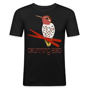 Colibri Pilons Colibris - T-shirt près du corps Homme - noir - Devant - Nik (191cm)