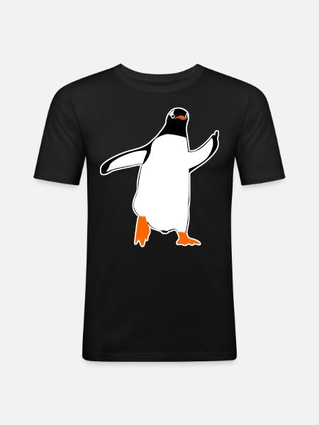 Penguin Finger Penguins - Men's Slim Fit T-Shirt - black
