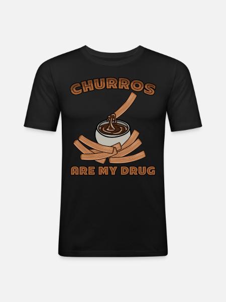 Churros Joke Churro Churrería - Men's Slim Fit T-Shirt - black