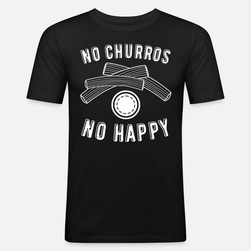 Churros Churrería - Männer Slim Fit T-Shirt - Schwarz