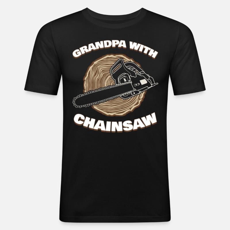 Chainsaws Chainsaw Chain Saw - Men's Slim Fit T-Shirt - black