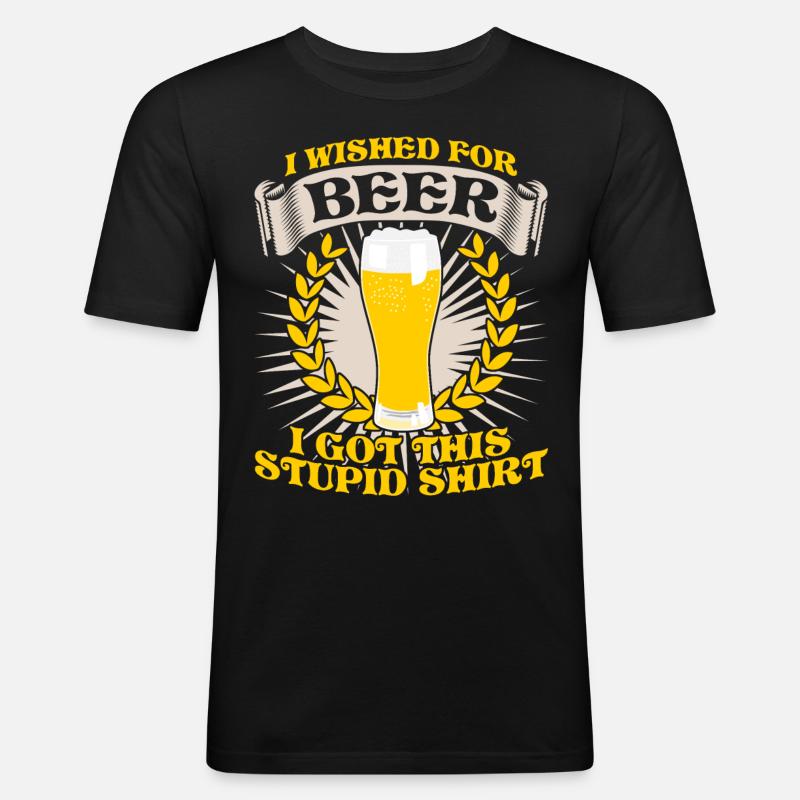 Beer - Männer Slim Fit T-Shirt - Schwarz