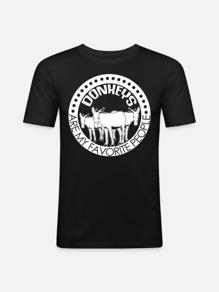 Donkey Joke with Donkeys - Men's Slim Fit T-Shirt - black