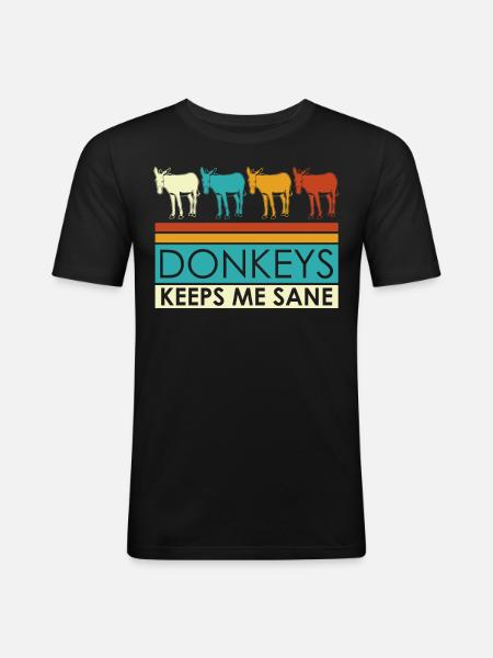 Donkey Retro Donkeys - Men's Slim Fit T-Shirt - black