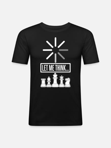 Chess Thinking Échiquier Joueur d’échecs - T-shirt près du corps Homme - noir