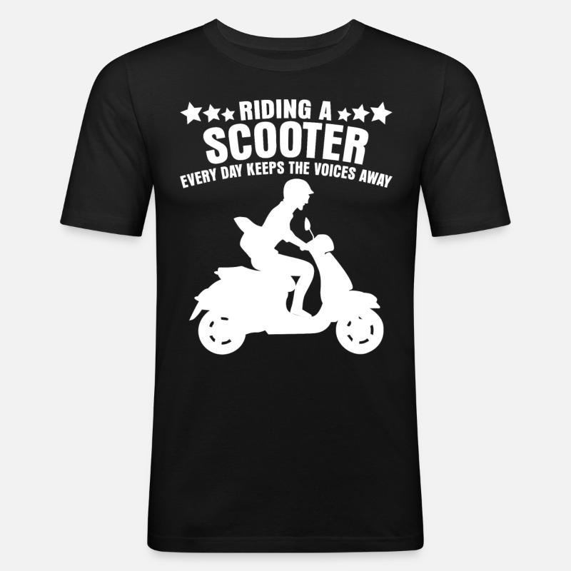 Scooter Riding Motorcycle - Men's Slim Fit T-Shirt - black