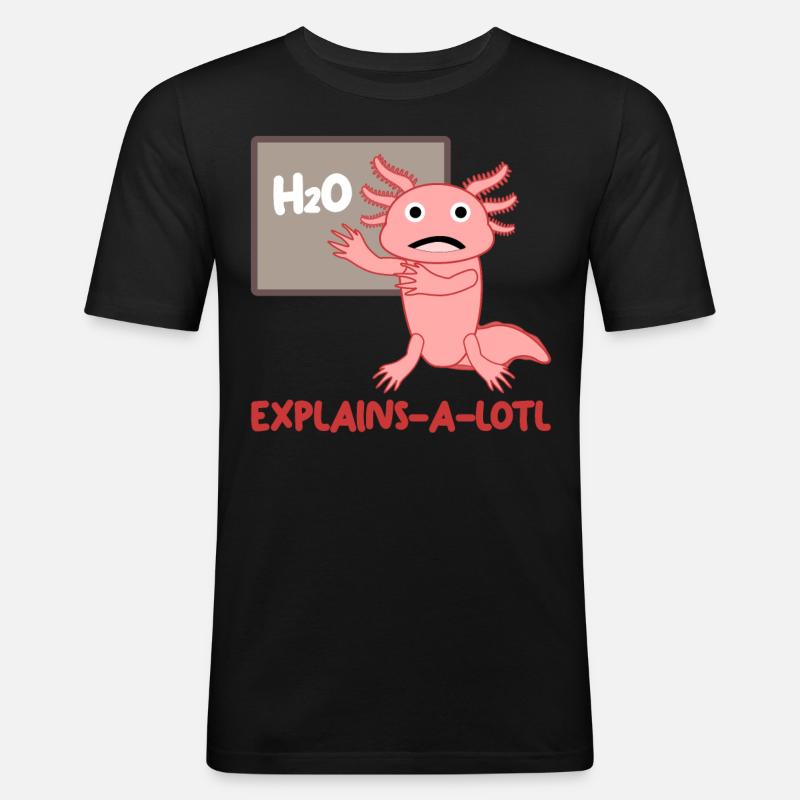 Axolotl Teaching Teacher Axolotls - Männer Slim Fit T-Shirt - Schwarz