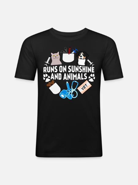 Veterinary Pets Medicine Veterinarian - Men's Slim Fit T-Shirt - black