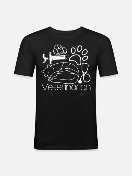 Veterinary Veterinarian Animal Medicine - Men's Slim Fit T-Shirt - black