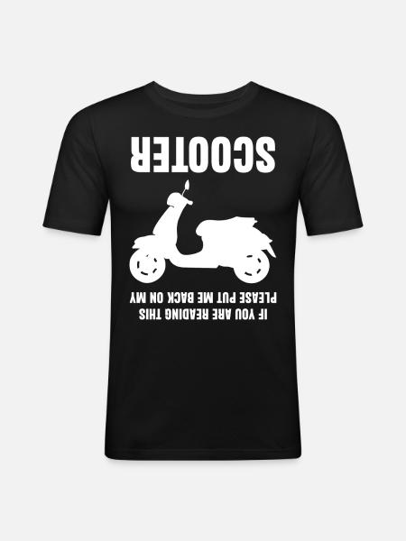 Scooter Joke Motorcycle - Men's Slim Fit T-Shirt - black