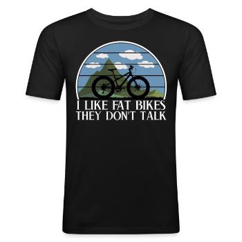 Fatbike Fat Bike Fat Tires Bike - Männer Slim Fit T-Shirt - Schwarz - Vorne - Nik (191cm)