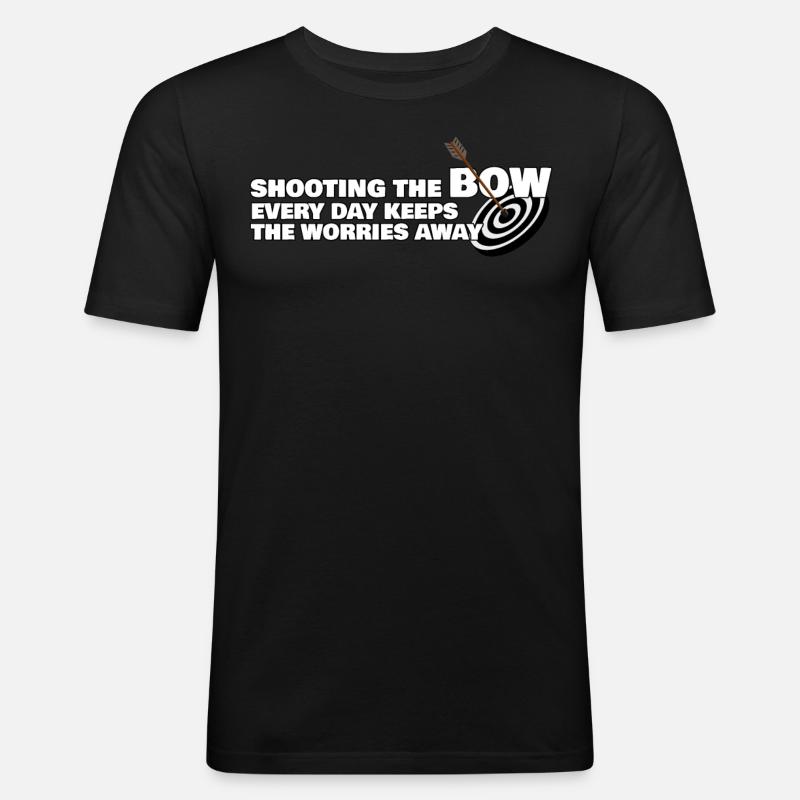 Archery long bow compound bow - Men's Slim Fit T-Shirt - black
