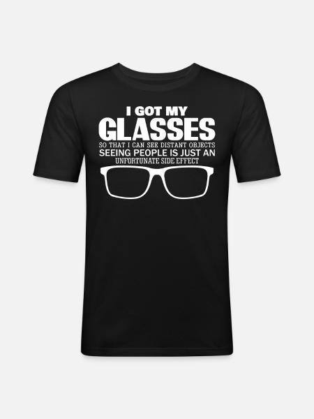 Misanthrope Glasses Spectacles Opticals - Men's Slim Fit T-Shirt - black