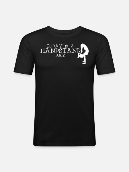 Håndstand Gymnast Håndstand - Herre Slim Fit T-Shirt - sort