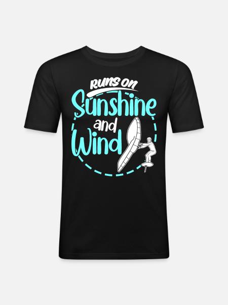 Winging Wing Foiling Wing Surfing - Men's Slim Fit T-Shirt - black