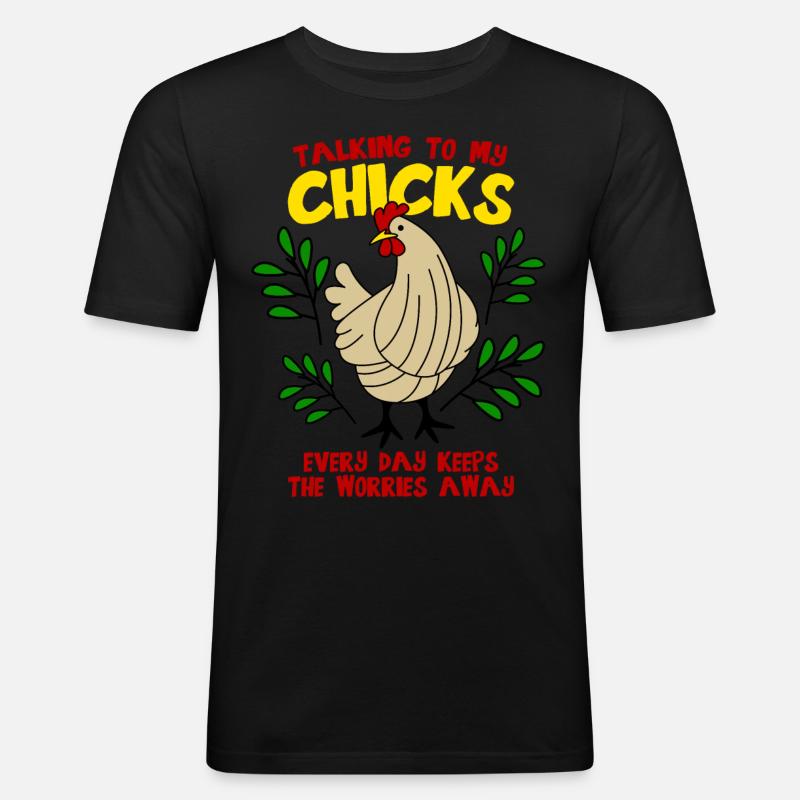 Poultry Chickens Chicken Farmer - Männer Slim Fit T-Shirt - Schwarz