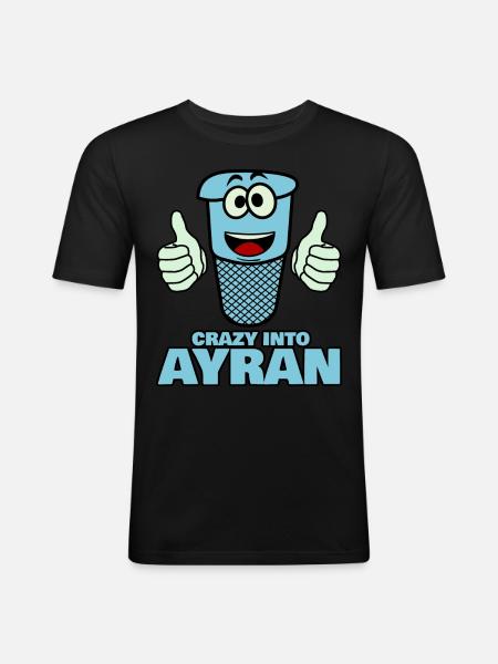 Ayran - Männer Slim Fit T-Shirt - Schwarz