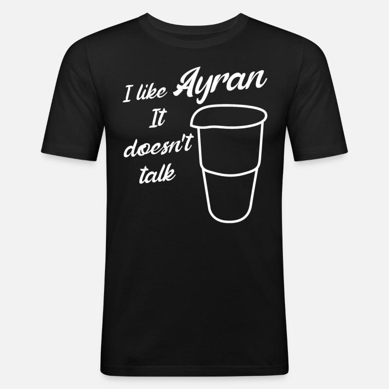 Ayran Doogh - Männer Slim Fit T-Shirt - Schwarz