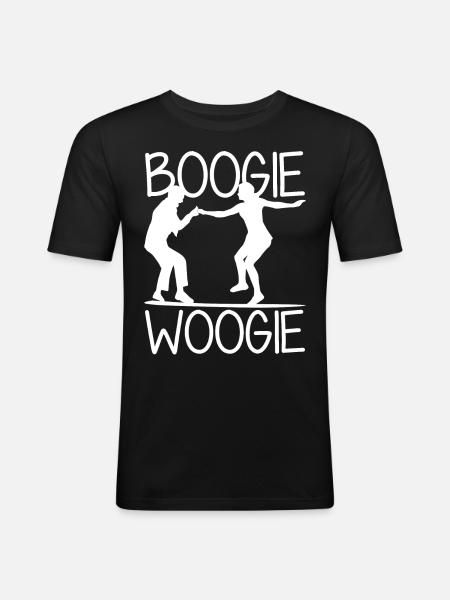 Boogie Woogie Danse Danse Swing - T-shirt près du corps Homme - noir
