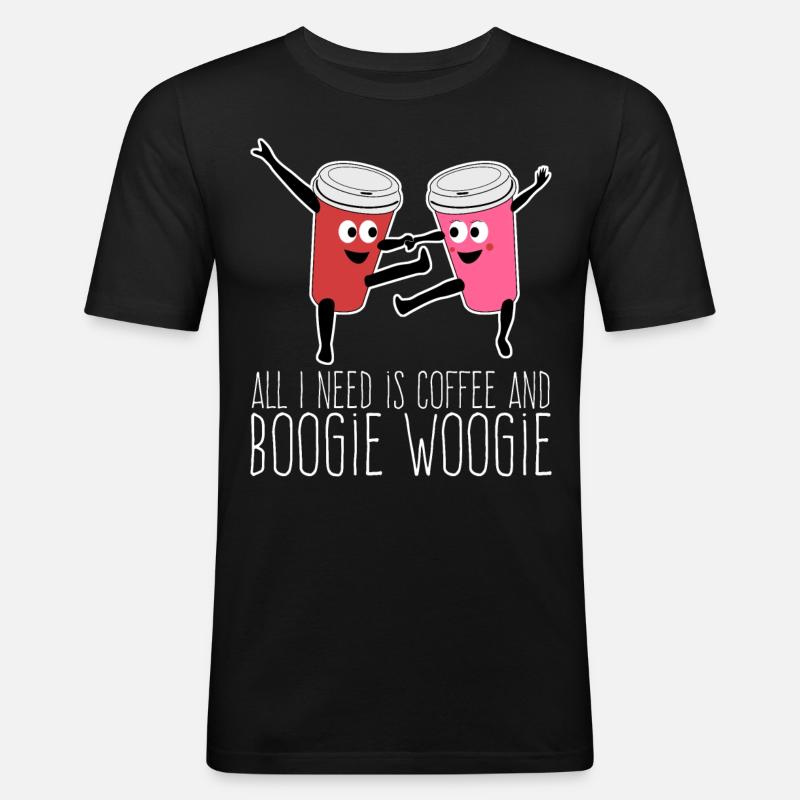 Boogie Woogie Coffee Dance Dancing - Men's Slim Fit T-Shirt - black