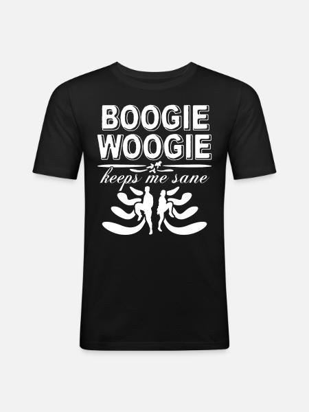Boogie Woogie Danse Swing Danse - T-shirt près du corps Homme - noir
