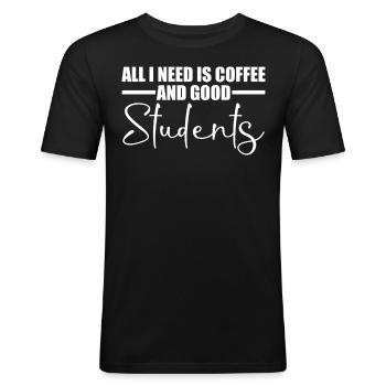 Teacher Teachers School College Students - Männer Slim Fit T-Shirt - Schwarz - Vorne - Nik (191cm)