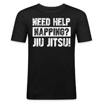Ju-Jitsu BJJ Jujutsu Jiu-Jitsu - Men's Slim Fit T-Shirt - black - Front - Nik (191cm)