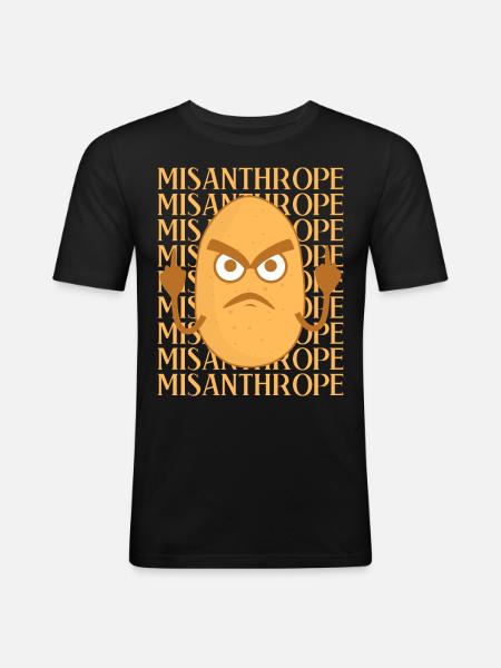 Misanthropist Grumpy Potato Misanthrope - Men's Slim Fit T-Shirt - black