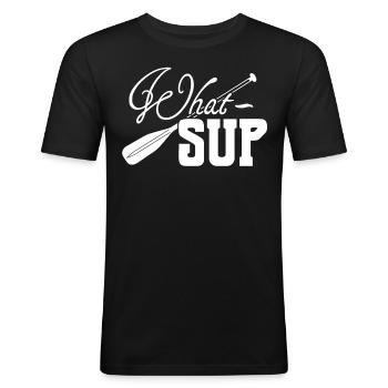 SUP-Board Joke Stand up Paddling - Männer Slim Fit T-Shirt - Schwarz - Vorne - Nik (191cm)
